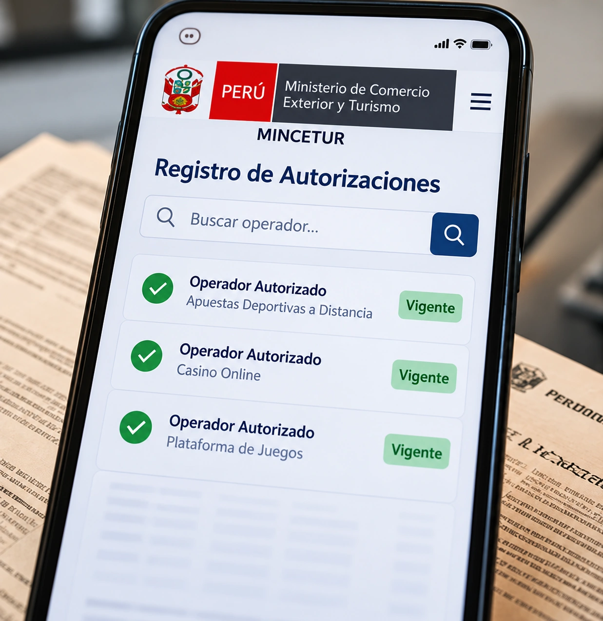 Consulta de autorizaciones: representaci&oacute;n ilustrativa, no captura de un registro oficial.