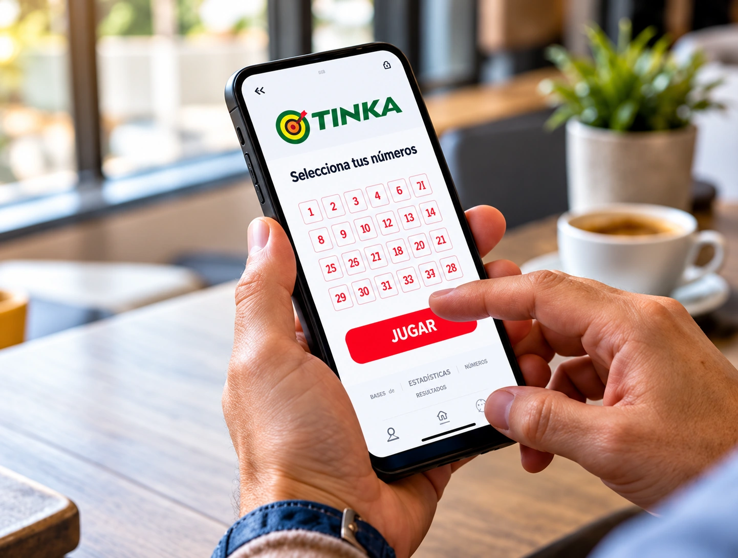 Consulta de una jugada de loter&iacute;a en un tel&eacute;fono m&oacute;vil