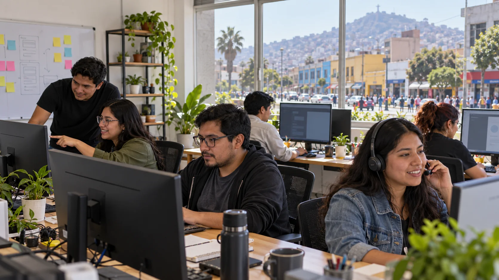 Equipo de servicios digitales trabaja en una oficina de Lima