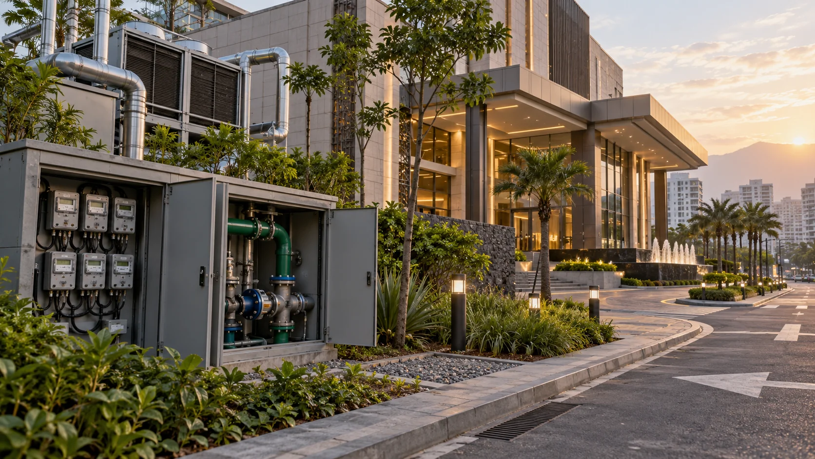 Infraestructura de energía y agua de un edificio de entretenimiento en Perú