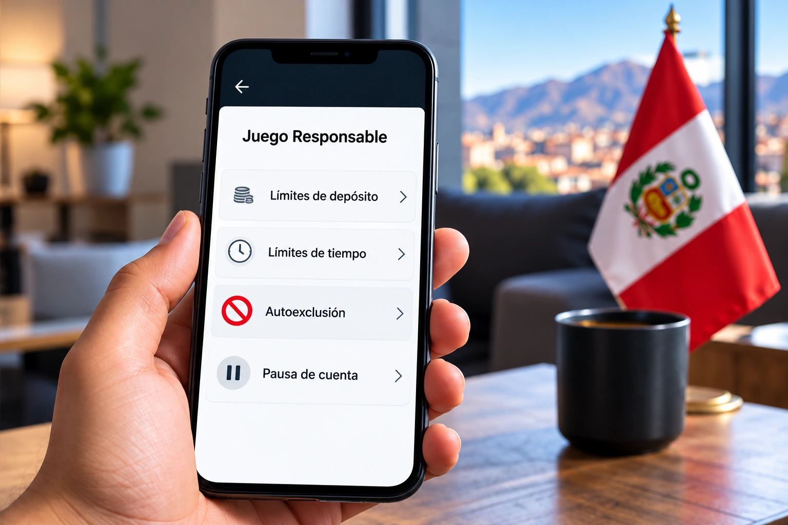 Opciones de l&iacute;mites y autoexclusi&oacute;n en un tel&eacute;fono m&oacute;vil